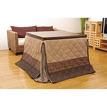 ハイタイプ 高脚用 こたつ布団 【単品 薄掛け ベージュ 235×235cm】 折りたたみ収納 コンパクト仕様 しじら ボア 〔リビング〕
