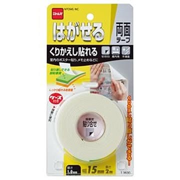 （まとめ） ニトムズ はがせる両面テープ くり返し使える 15mm×2m T3630 1巻 【×10セット】