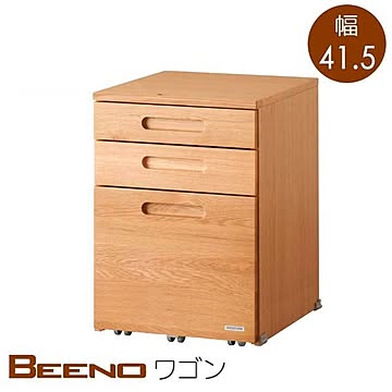 コイズミ ナラ材製デスクワゴン BDW-065 NS ナチュラル色 幅41.5 奥行49.5 高さ58.5