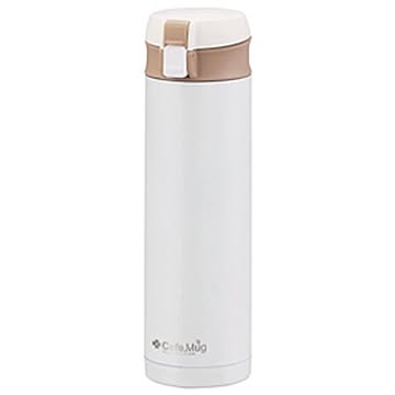 ステンレスボトル 水筒 450ml スノーホワイト ロック付 真空断熱構造 保温 保冷 カフェマグ ワンタッチ 450 アウトドア キャンプ
