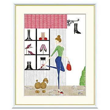 額絵 シューズショップ 佐久間莉美 52x42cm 三幸