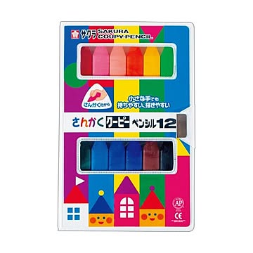 （まとめ） サクラクレパス さんかくクーピーペンシル12色（各色1本） FYL12 1パック ×5セット