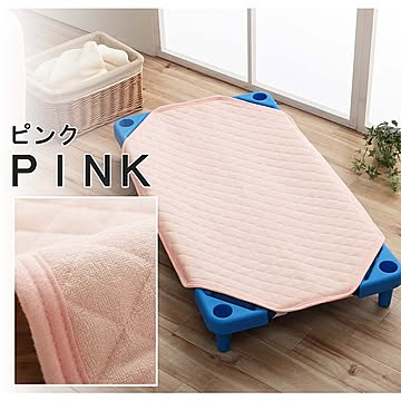 敷きパッド コット専用 保育園 キッズ ジュニア 綿100％ 四隅ゴムバンド付 ズレない 洗える 洗濯機丸洗い 優しいタオル地 約58×101cm 全2色 【同梱不可】【メーカー直送商品】☆