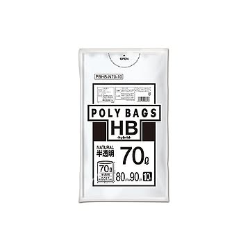 （まとめ） オルディ ポリバッグHB 70L 0.017mm 半透明ゴミ袋 10枚入 【×30セット】