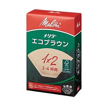 （まとめ）メリタ N エコブラウン 1×2G2〜4杯用 PE-12GBN 1セット（1000枚：100枚×10箱）【×10セット】