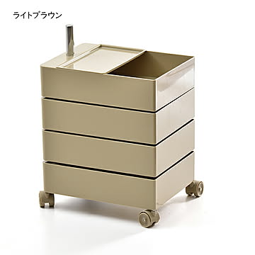 ラック 半完成品 360回転ワゴン 4段 RELS0336 幅395x奥行495x高さ600mm B.Bファニシング