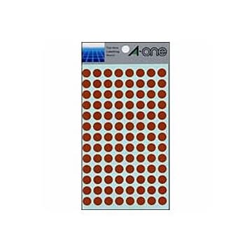 （まとめ） エーワン カラーラベル 丸型9mm径 07007 茶 1P14シート（1456片）入 【×10セット】
