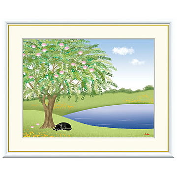 額絵 ネムノキ 鈴木みこと 52x42cm 三幸