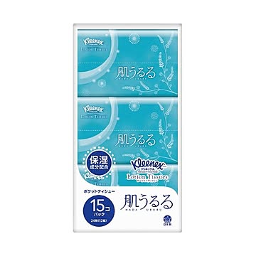 （まとめ）日本製紙クレシア 肌うるるローションポケットティシュー15個×50セット