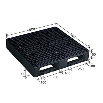 【10枚セット】JL-D2・0909 ブラックパレット 樹脂パレット【代引不可】