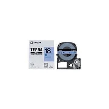キングジム テプラPROテープ 青に黒文字 18mm 5本