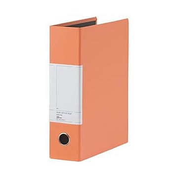 （まとめ）TANOSEE 両開きパイプ式ファイルSt A4タテ 500枚収容 50mmとじ 背幅77mm オレンジ 1セット（10冊）【×3セット】
