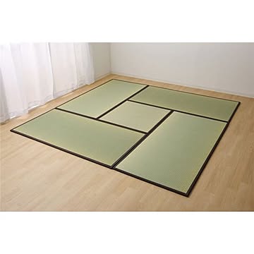 日本製 い草 置き畳/ユニット畳 【4.5畳セット 82×164cm4枚＋82×82cm1枚】 軽量 抗菌 防臭 連結ジョイント付