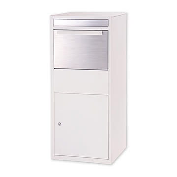 デリバリーボックス 【ホワイト】  宅配ボックス 宅配BOX 宅配 ボックス ポスト 配達 置き配 一体型 鍵付き容量 メールボックス シルバー おしゃれ ブラ