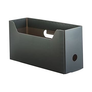 （まとめ）TANOSEE PP製ボックスファイル（組み立て式）A4ヨコ ショートサイズ グレー 1個【×50セット】