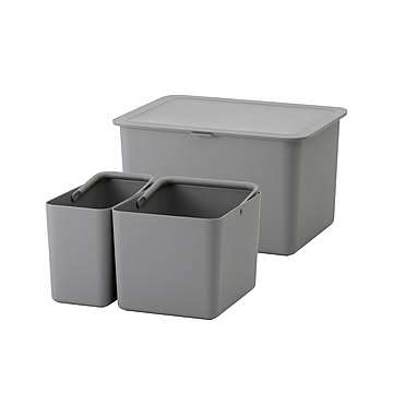like-it ライクイット フタ付きストックケース 米びつ (インナーセット) Pantry stock case LBK-50 / 最大10kg 5kg+3kgインナーケース付き 米櫃