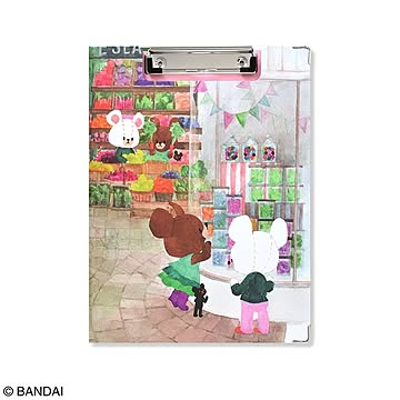 くまのがっこう クリップボードプラス ホワイトボード付き【同柄2個セット】【Jackie and David ピンク】
