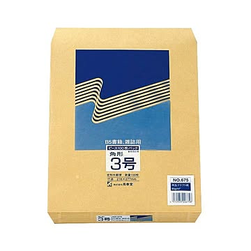 （まとめ） ピース R40再生紙クラフト封筒 角3 85g／m2 675 1パック（100枚） 【×5セット】