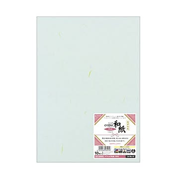 （まとめ）ヒサゴ クラッポ和紙 多彩 うすあさぎQW02S 1冊（10枚）【×10セット】