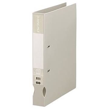 （まとめ） TANOSEE Dリングファイル（再生PP表紙） A4タテ 2穴 300枚収容 背幅43mm グレー 1冊 【×15セット】