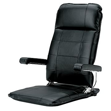 MF ブランド本革座椅子 フロアチェア ブラック 完成品