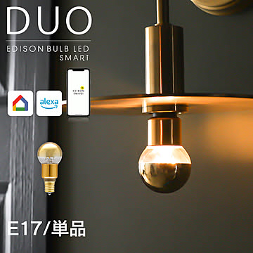 エジソンバルブLEDスマート DUO E26/E17 ハーフミラー ゴールド