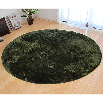 イケヒコ・コーポレーション シャギー調ラグ ラルジュ グリーン 185cm円形