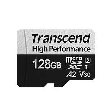 トランセンド 128GB microSDXCカード UHS-I U3 V30 A2 SD変換アダプタ付きTS128GUSD330S