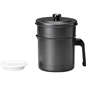 12個セット オイルポット/油こし器 フッ素コート 0.9L 活性炭油ろ過ポット フィルター付き 日本製