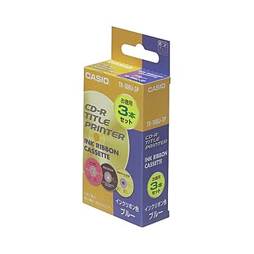 カシオ CASIO DISCタイトルプリンター インクリボンカセット ブルー TR-18BU-3P 1パック(3個) 【×10セット】