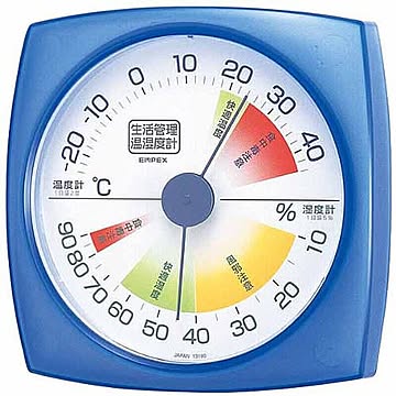 EMPEX 生活管理 温度・湿度計 壁掛用 TM-2436 クリアブルー 管理No. 4961386243602