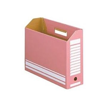 （まとめ） TANOSEE ボックスファイル A4ヨコ 背幅100mm ピンク 1パック（10冊） 【×5セット】
