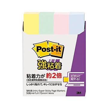 （まとめ） スリーエムジャパン ポストイット 強粘着見出し小 パステルカラー 混色 【×10セット】