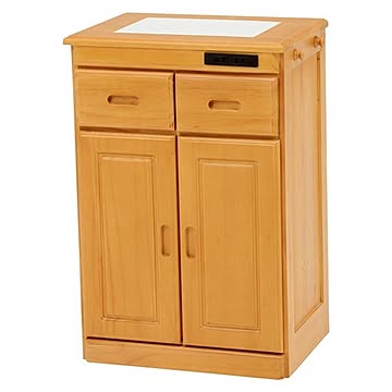 キッチンカウンター/キッチン収納 【高さ71cm】 木製 キャスター 2口コンセント付き 完成品【代引不可】