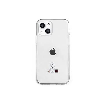 dparks ソフトクリアケース for iPhone 13 mini ミニ動物 シロクマ DS21137i13MN