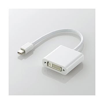 （まとめ）エレコム Mini DisplayPort-DVI変換アダプタ AD-MDPDVIWH×2セット