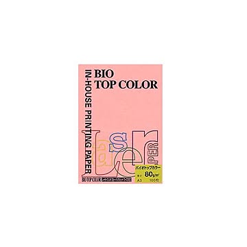 （まとめ） 伊東屋 バイオトップカラー A3判 100枚入 80g／m2 BT204 ピンク 【×2セット】