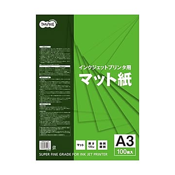 （まとめ）TANOSEE インクジェットプリンタ用マット紙 A3 1冊(100枚) 【×5セット】