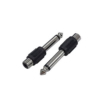 (まとめ)変換名人 AVプラグ RCA(メス) to 6.5mm(オス)モノラル AV/RCAJ-65PM(2P)×20セット