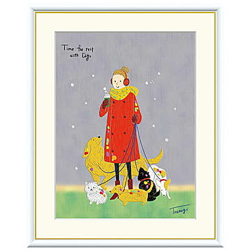 額絵 冬のお散歩 山田つむぎ 61x49.5cm 三幸