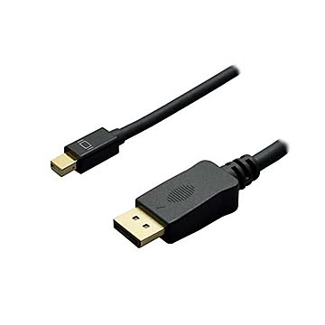 （まとめ）ミヨシ 4K対応miniDisplayPort-DPケーブル 2m ブラック DPC-4KDP20／BK×2セット
