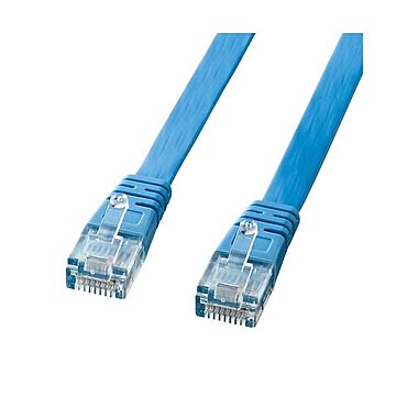 まとめサンワサプライ UTPエンハンスドカテゴリー5 より線フラットケーブル ライトブルー 10m LA-FL5-10LBK 1本×3セット