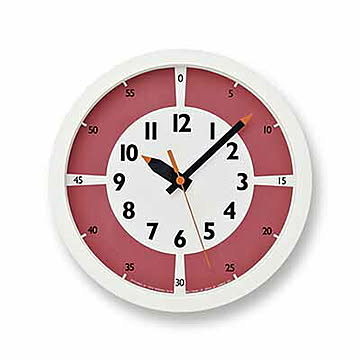 Lemnos レムノス fun pun clock with color! ふんぷんくろっく ウィズ カラー YD15-01 スイープセコンド スイープムーブメント 音がしない 知育時計 掛時計