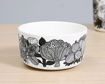 マリメッコ シイルトラプータルハ ボウル 500ml ホワイト/ブラック marimekko SIIRTOLAPUUTARHA
