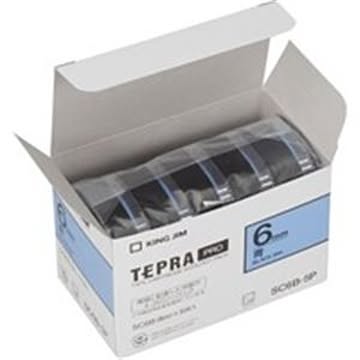 キングジム テプラ PROテープ/ラベルライター用テープ 幅：6mm 5個入り カラーラベル(青) SC6B-5P