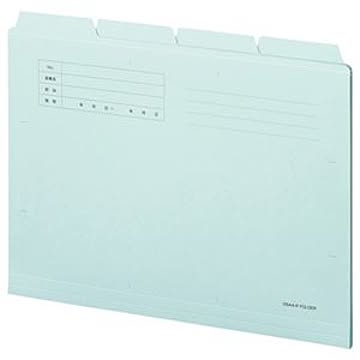（まとめ） TANOSEE カットフォルダー4山 A4 ブルー 1組（4冊） 【×20セット】