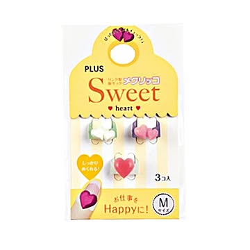 まとめ プラス メクリッコ Sweet ハート2M パールホワイト・ピンク・ローズ KM-302SA-3 1袋3個：各色1個  ×50セット