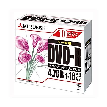 （まとめ） 三菱化学メディア PC DATA用 DVD-R 1-16倍速対応 DHR47JPP10 10枚入 【×5セット】