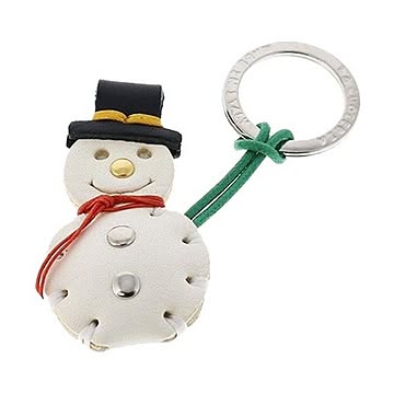 LA CUOIERIA（ラ・クオイエリア） ハンドメイド 本革 キーホルダー スノーマン
