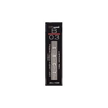 （まとめ） 三菱鉛筆 ハイユニ替芯 Hi-uni0.3mm芯（20本入） HU03300-B 【×10セット】